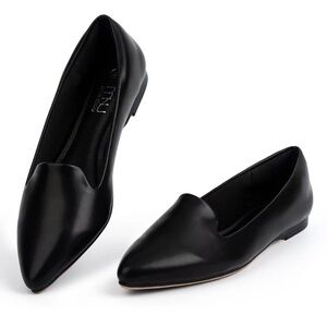 Pointed Toe Black Women's Flats by Musshoe